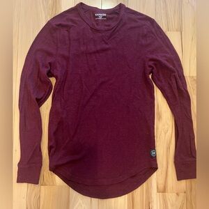 Express Deep Red Waffle Knit Top